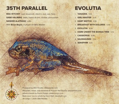 35th Parallel Evolutia album artwork, back cover